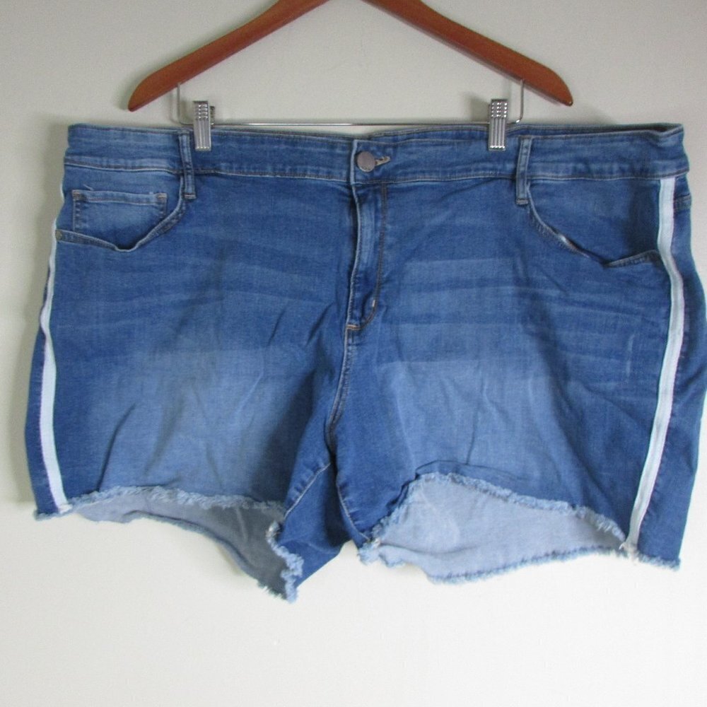 a.n.a Denim Shorts 28W Mid Rise Raw Hem